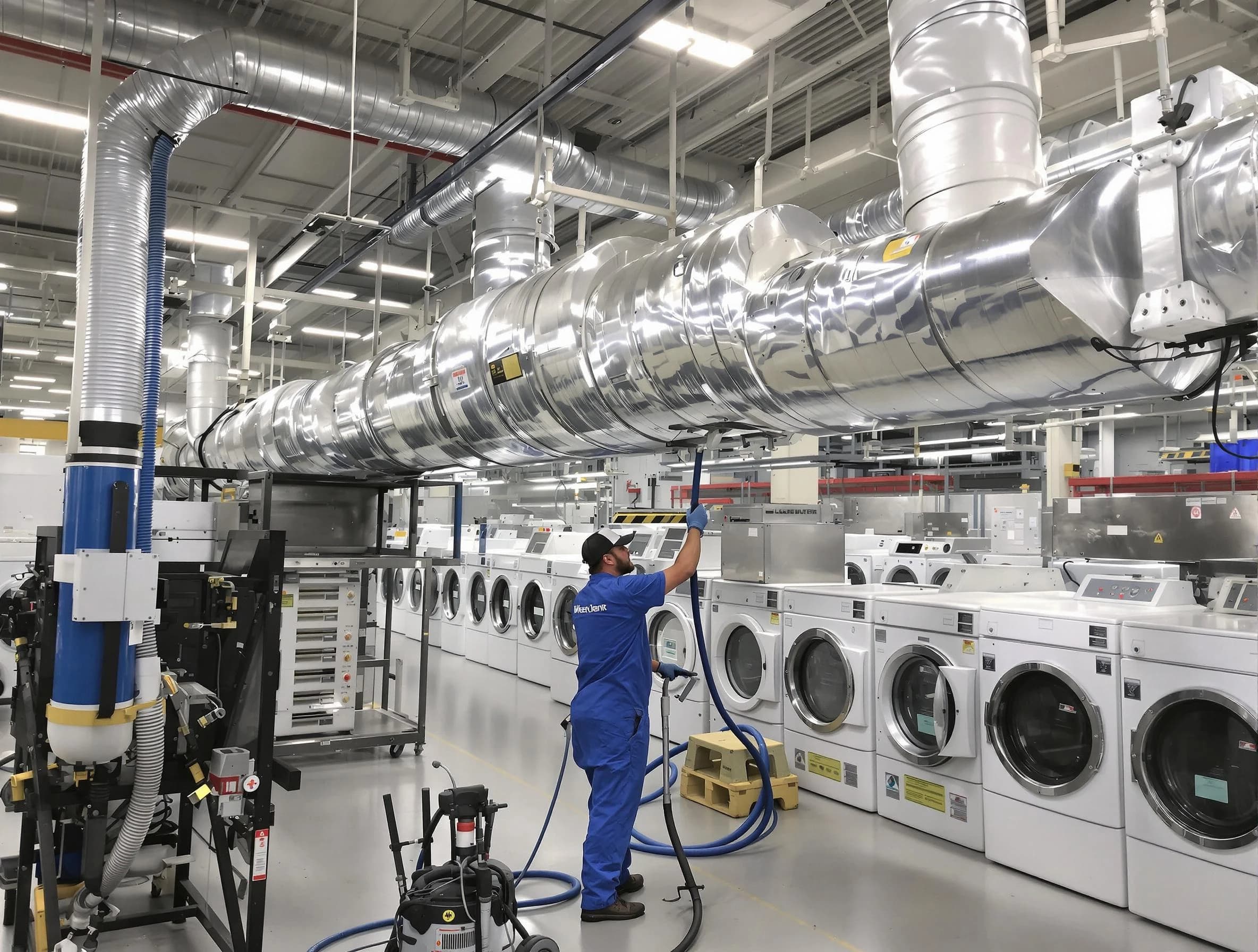 Canton Dryer Vent Cleaning team performing heavy-duty industrial dryer vent cleaning in Canton