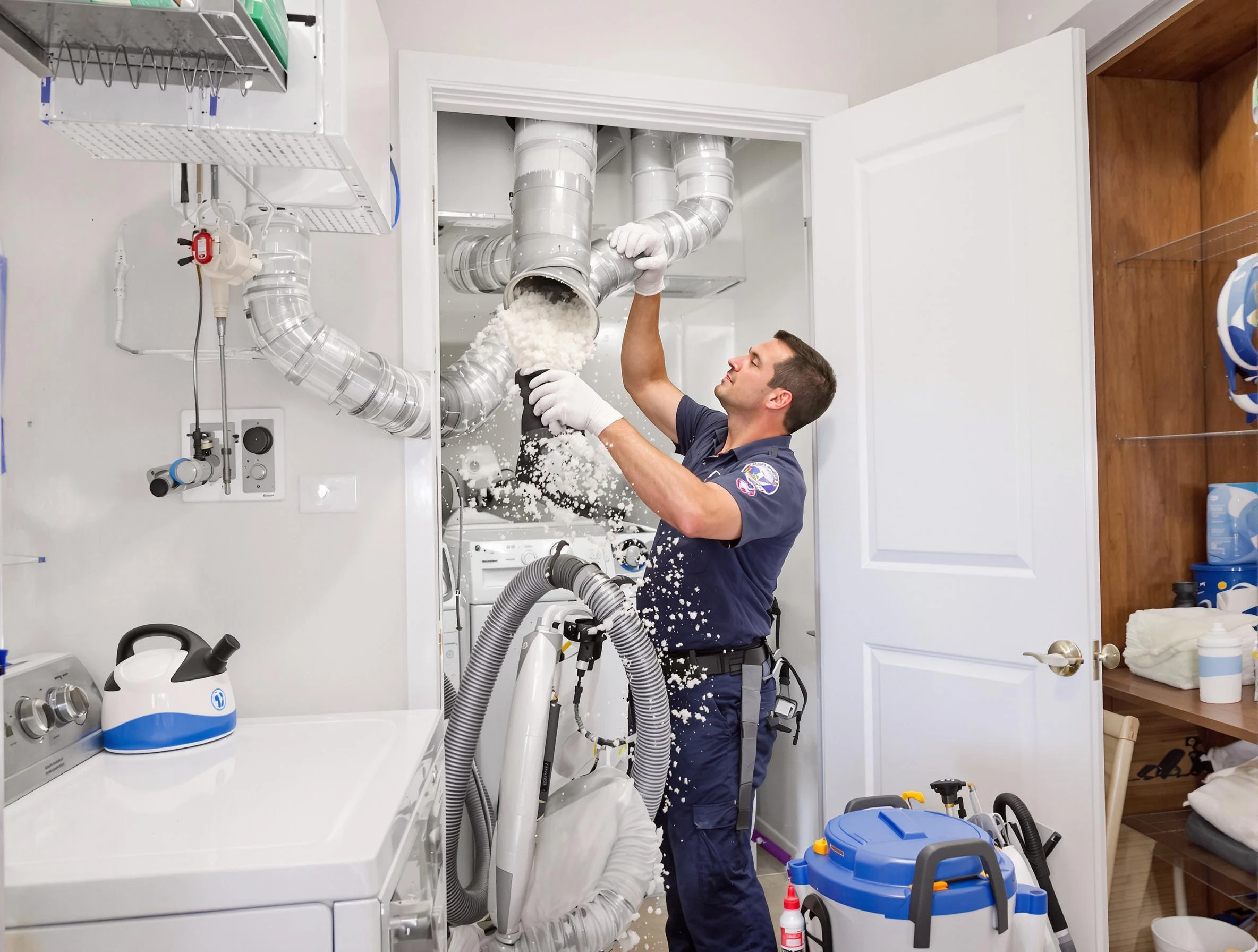 Canton Dryer Vent Cleaning technician delivering thorough residential dryer vent cleaning service in Canton